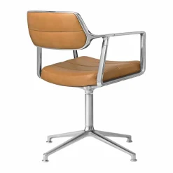 Vipp453 Swivel kontorsstol Leather camel-pol. aluminium