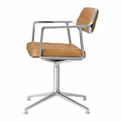 Vipp453 Swivel kontorsstol Leather camel-pol. aluminium