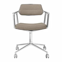 Vipp453 Swivel kontorsstol med hjul Tide dark sand-pol. aluminium