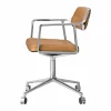 Vipp453 Swivel kontorsstol med hjul Leather camel-pol. aluminium
