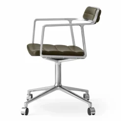 Vipp452 Swivel kontorsstol med hjul Pol. aluminium-bosco green