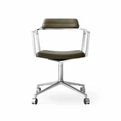 Vipp452 Swivel kontorsstol med hjul Pol. aluminium-bosco green