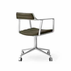 Vipp452 Swivel kontorsstol med hjul Pol. aluminium-bosco green