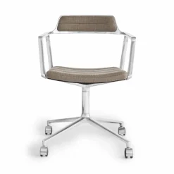 Vipp452 Swivel kontorsstol med hjul Pol. aluminium-dark sand
