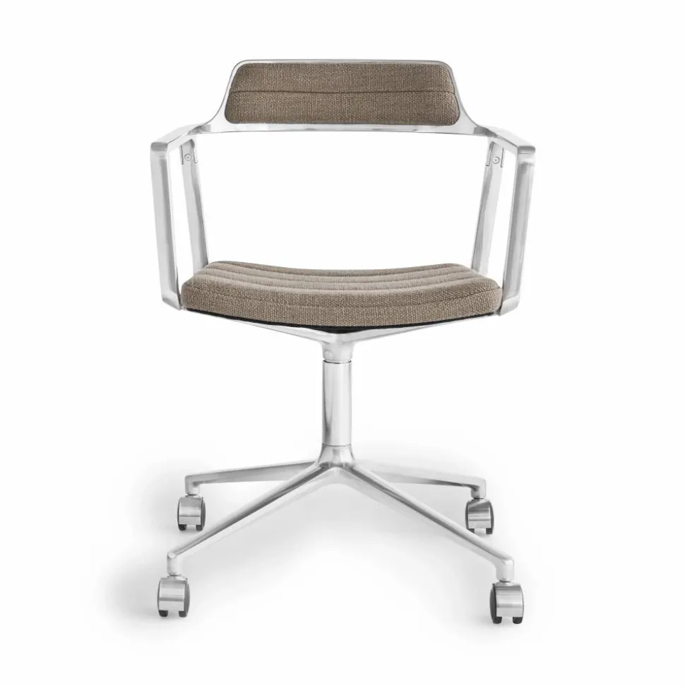 Vipp452 Swivel kontorsstol med hjul Pol. aluminium-dark sand