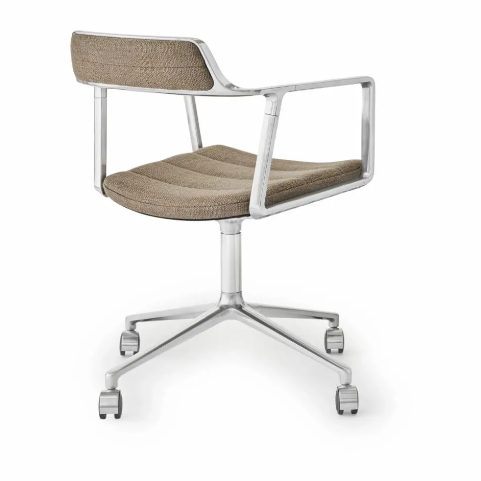 Vipp452 Swivel kontorsstol med hjul Pol. aluminium-dark sand