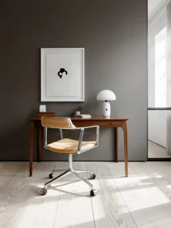 Vipp452 Swivel kontorsstol med hjul Pol. aluminium-sand leather