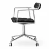 Vipp452 Swivel kontorsstol med hjul Pol. aluminium-black leather