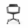Vipp452 Swivel kontorsstol med hjul Black aluminium-black leather