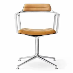 Vipp452 Swivel kontorsstol Pol. aluminium-sand leather