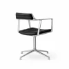 Vipp452 Swivel kontorsstol Pol. aluminium-black leather