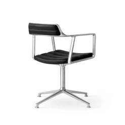 Vipp452 Swivel kontorsstol Pol. aluminium-black leather