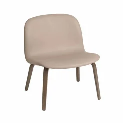 Visu loungefåtölj klädd stol Refine leather beige-Brown oak