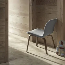 Visu loungefåtölj klädd stol Refine leather beige-Brown oak