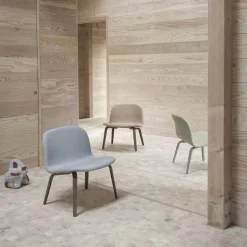 Visu loungefåtölj klädd stol Steelcut 120-Brown stained oak
