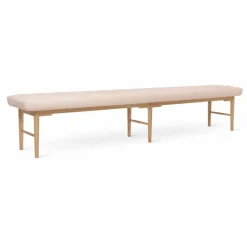 VLA75L Foyer bänk Oljad ek-sif 90 läder 250 cm