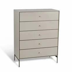 Volt byrå 5 lådor beige Detaljer i rostfritt stål