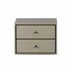 Volt sängbord vägghängt Beige-svart