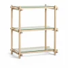 Woody Column hylla Oak-clear glass low