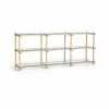 Woody hylla Oak-clear glass low