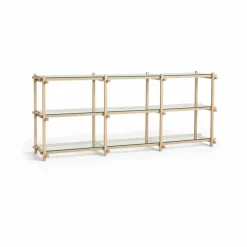 Woody hylla Oak-clear glass low