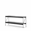 Zet hyllsystem oak black stained 1x2 black steel base