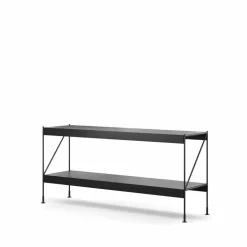Zet hyllsystem oak black stained 1x2 black steel base
