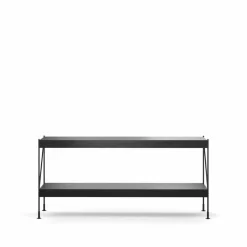 Zet hyllsystem oak black stained 1x2 black steel base