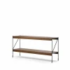 Zet hyllsystem oak dark stained 1x2 black steel base